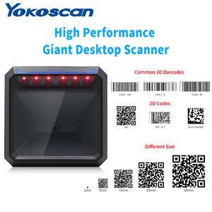 Scanners Handsfree 2D 1D streckkodsscanner QR omnidirectional Desktop Streck Code Reader Black MP7000 230808