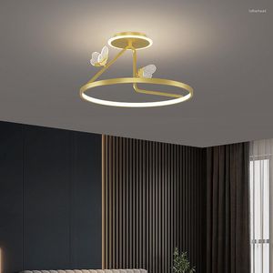 Ceiling Lights Modern Minimalist Led Light Chandelier For Bedroom Living Room Kitchen Corridor Black Gold Hanging Lamp Decor Lighting