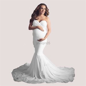 Maternity Dresses Trumpet Maternity Dresses for Photo Shoot Pregnant Women Dress Shoulderless Pregnancy Dress Photography Baby Shower Dress HKD230808