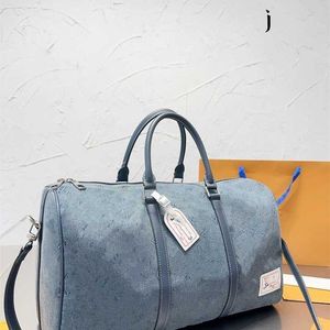 Luxurys Lvvs Denim Sacos Designer Saco de Viagem Bolsas Tote Bag Womans Mans Travel Bag Nova Textura de Moda Multifuncional Portátil Grande Capacidade Sacos de Compras