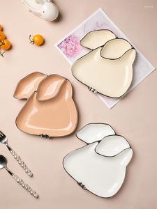 Pratos de cerâmica criativos Utensílios de mesa para pratos ocidentais Casa Café da manhã infantil