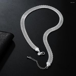 Ketten Trendprodukte 925 Sterling Silber Netzkette Halsketten für Frauen Schmuck Modedesigner Party Hochzeit Verlobungsgeschenke