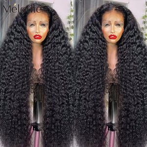 Synthetic Wigs 40 inches Curly 13x6 HD Lace Frontal Wig 13X4 Deep Wave Transparent Human Hair 250 Density Glueless 5X5 Closure For Women 230807