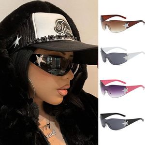 Solglasögonramar Fashion For Women Men Trendy Shield Wrap Around Overized Frameless Sun Glasses 230807