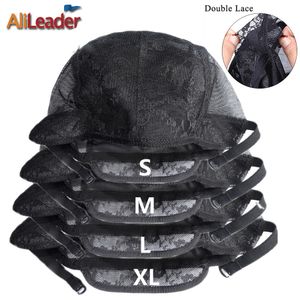 Wig Caps Alileader Wholesale 10Pcs Lace Wig Caps For Making Wigs Bulk Black Brown Wig Cap With Adjustable Straps Weaving Caps Xl L M S 230807