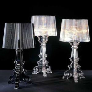 Kartell Bourgie Table Lamps Italy Design Lights Mid Century Modern LightsアクリルE14ホームリビングルームベッドルームオフィスライトHKD230808