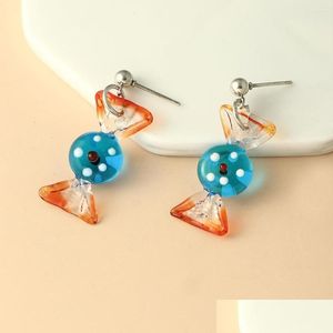 Stud Pendientes Creativo Forma de Caramelo Lindo Resina Cuelga Para Mujer Chica Diy Moda Divertida Simple Verano Pendiente Joyería Regalos Dro Dhgarden Dh3Xj