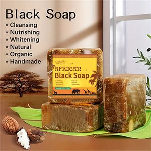 African Black Soap Treatment Acne Handmade Anti Rebelles Smooth Blemish Shea Butter Face Moisturizing Gently Bath SkinCare