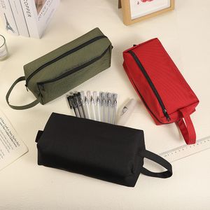 Pencil Bags Large capacity Pen Bag Wholesale Solid Color Student Stationery Storage Simple Oxford Cloth Barbags 230807