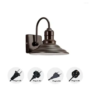 Wall Lamp Metallic Gooseneck Sconces Black Iron Industrial Shade With Plug 1.8m Wire Lighting Bulb Not Included