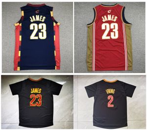 SL LeBron Cavalier Basketbol Forması Clevelands Kyrie Irving Mitch Ness James Blue Red Siyah Boyut S-XXL