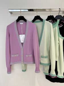 Designer 2023 Sweater Jacket Woman Designer Sweaters Womens Round Neck Rand Stripe Sticke Long Sleeved Cardigan Fashion Casual Knitwear Shirts