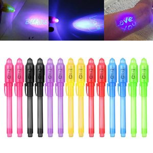 Маркеры 24814PCS UV Light Pen Invisible Magic Pencil Secret флуоресцентная ручка для написания Pad Childra Drawing Board Dja88 230807