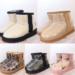 Австралия классические мини -сапоги Clear Kids uggi обувь для девочек дизайнерские желе, малыш, младенца, детка, зимние снегопафки молодежные кроссовки Wggs обувь натуральная S4MA#
