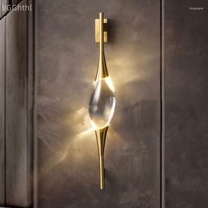 Wall Lamp All Copper Bedroom Crystal LED Light Modern Simple Design Used In The Living Room Study Dining Lights