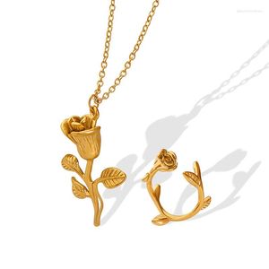 Necklace Earrings Set Korean Earring Ring Elegant Women's Jewelry Romantic Gift Girls' Wedding Bride Wholesale