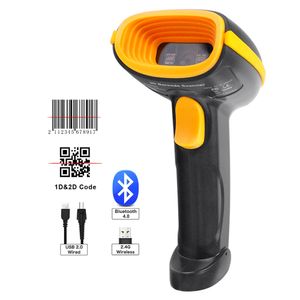 Scanners H1W Handheld 2D Barcode Scanner Sem fio scanner de código de barras com fio 1D2D QR Bar Code Reader para inventário POS Terminal 230808