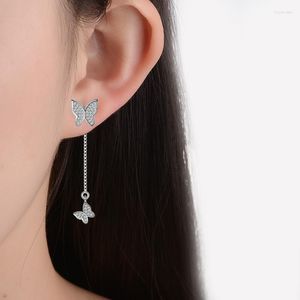 Ohrstecker 925 Sterling Silber Schmetterling lang für Frauen Luxus Designer Schmuck Zubehör Großhandel Verkauf