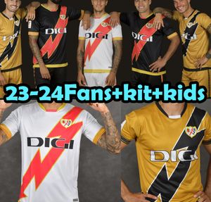 23/24 Rayo Vallecano FALCAO camisas de futebol PALAZON GARCIA GUARDIOLA SANCHEZ TREJO CISS MONTIEL 2023 2024 SANCHEZ MARTIN TREJO homens crianças kits conjuntos de meias camisa de futebol