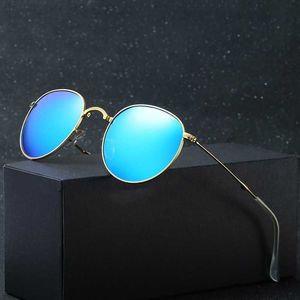 Blau tragbare faltbare faltbare Sonnenbrille polarisierte Herren Womens Mode Retro Vintage Sonnenbrille Fahrspiegel Spiegel Brillen 3532 L230808