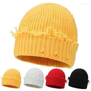 Berets Winter Pseudo-Löcher Hüte Trapstar Unisex Beanies Strickmütze Ski Maske Für Frauen Männer Caps Wärmer Motorhaube Casual Cap