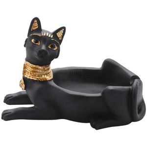 Cigarette Ashtray Ancient Egyptian Bastet Cat Goddess Statue Ash Holder For Smokers Tabletop Smoking Ash Tray Home Office Bar De HKD230808