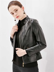 Women's Leather Faux Leather Black Red Fake Leather Jackets Women 2023 Spring Autumn New Fashion Zipper Short Slim Casual Female Blouse Coats Pockets Tops HKD230808