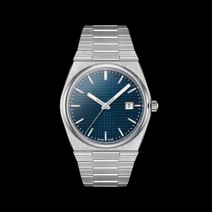 Relógio masculino com movimento automático de luxo, relógio masculino Azul com movimento automático Fundo de vidro Pulseira de aço Relógios de pulso Relógios 40mm