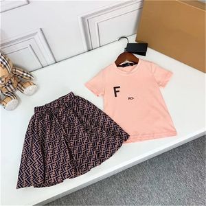 meninos roupas designer crianças conjuntos de roupas clássicas marca bebê meninas roupas ternos moda carta saia vestido terno crianças roupas 2 cores de alta qualidade b03 mais alto q