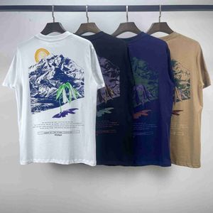 YSQM 2023男子および女性のファッションTシャツ北米ツールブランドカーハートニュースノーマウンテンピークスモールラベルカップルルーズ半袖トレンド