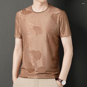 Men's T Shirts 2023 Summer Mens Round Neck Casual Tops Kort ärmar High-End Men Kläd Fashion Tees Size M-4XL Bekvämt