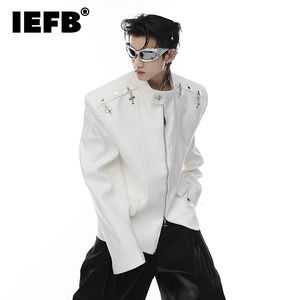 Mens Jackets IEFB High Street Fashion Suit Summer Niche Design Metal Button Long Sleeve Blazers Worn Out Coat Tops 9C193 230808
