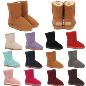 Kleinkind Australien Klassische Ministiefel Kinder Uggly Schnee Mädchen Stiefel Kinder Jungen Kurze II Winter Warme Schuhe Furry Booties Jugend Wggs Kastanie Grau Rot Ta M9HT #