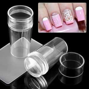 2,8 cm Nail Art Stamper Cabeça de Silicone Com Tampa Gelatina Modelo Transparente Manicure Conjunto de Ferramentas de Transferência