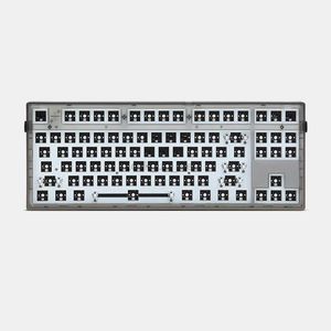 Flesports MK870 Mechanical Keyboard Kit Full RGB Backlit LED Hot Swappable Socket NKRO Programmable USB C Transparent Black Case HKD230808