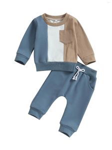 Clothing Sets Born Baby Girl Boy Clothes Set Long Sleeve Hooded Sweatshirt Tops And Pants Outfits For Fall Season With Colorful Contrast