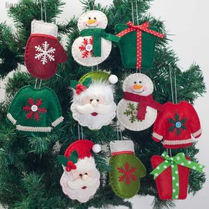 Noel Ağacı Süsleri Noel Baba Karşı Snowman Hediye Kutusu Eldivenleri Noel Dekor 5 Stilleri 10 PCS L230620