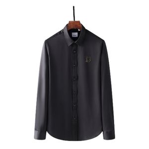 メンズカジュアルシャツ秋の長袖大きなサイズフォーマルシャツ格子縞の襟ボタンアップシャツメンズ＃33