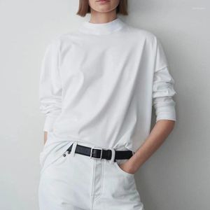 Женские футболки T Tees круглой шею с длинными рукавами повседневная футболка