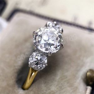 Three Stone Silver Color Designer Engagement Rings Fashion Style Cubic Zirconia Rings Jewelry