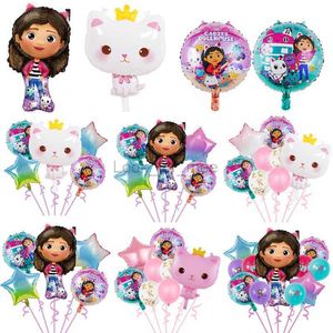 1set Gabby Dollhouse Cats Balloons Girls Birthday Party Decorations 32 I Number Balloon For Kild Baby Shower Supplies Toy Gifts HKD230808