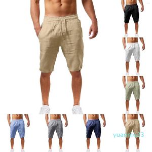 Shorts de corrida masculino verão casual e moderno linho de algodão sólido Star Boy confortável espuma viscoelástica