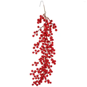 Decorative Flowers Simulation Red Fruit Wall Hanging Christmas Door Berry Decor Front Wreathation Garland Berries Tree Holiday