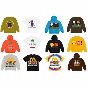 Cpfm x Mcdonalds Smiley Letter Foam Print Hoodie Yzys Pullover Sweater Hooded Luxury Fleece Couple Hoodied 58sm#