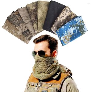 Bandanas Military Tactical Scarf Sniper Veil Camo Mesh KeffIyeh Face Shemagh Head Wrap For Outdoor Camping Hunting
