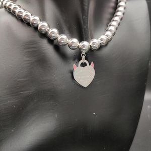 Zincirler S925 STERLING Gümüş Basit Her Şey 8mm Yuvarlak Boncuk Kalp Sıçrama Kolye Kolye Kadın Parti Lüks Takı Hediyesi