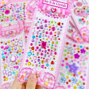 Barnens leksaksklistermärken 10 Sheets School Office Student 3D Diamond Sticker Acrylic Crystal DIY Stickers Creative Crafts Books Decoration Toy for Girls 230807