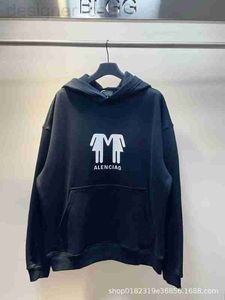 Women's Hoodies & Sweatshirts designer B Family 22FW Paris Twin Statue Flag Printed Hooded Sweatshirt Custom Woven 520g Thick Couple Hoodie 5MOT