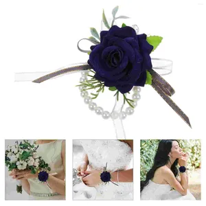 Декоративные цветы аксессуары цветочные свадебные розы свежие невеста запястья подруга браслета.