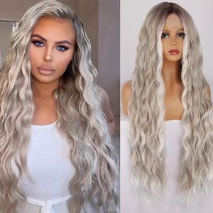 Loose Deep Wave Brazilian Human Hair Wigs 32 34 Inch Transparent Synthetic Curly Lace Front Wig For Black Women